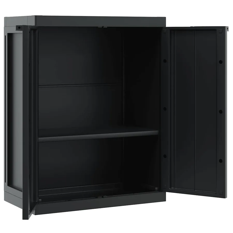 Armoire de rangement d'extérieur noir 65x37x85 cm PP - 6