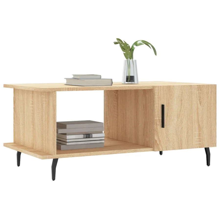 Table basse chêne sonoma 90x50x40 cm bois d'ingénierie - 3
