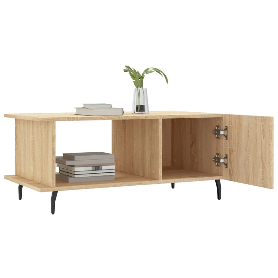 Table basse chêne sonoma 90x50x40 cm bois d'ingénierie - 4