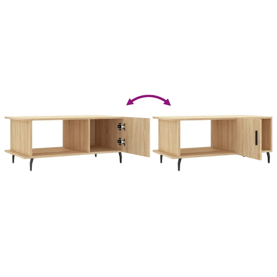 Table basse chêne sonoma 90x50x40 cm bois d'ingénierie - 9