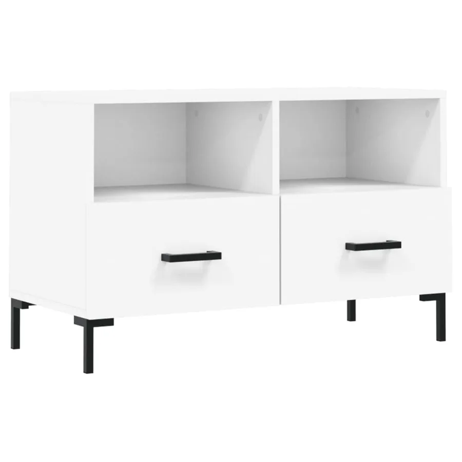 Meuble TV Blanc 80x36x50 cm Bois d'ingénierie - 2