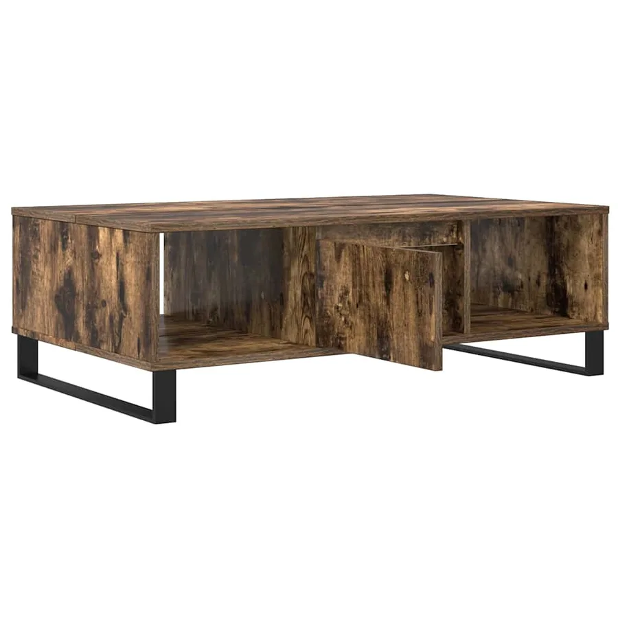 Table basse chêne fumé 104x60x35 cm bois d'ingénierie - 4