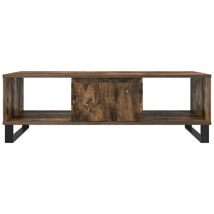 Table basse chêne fumé 104x60x35 cm bois d'ingénierie - 5