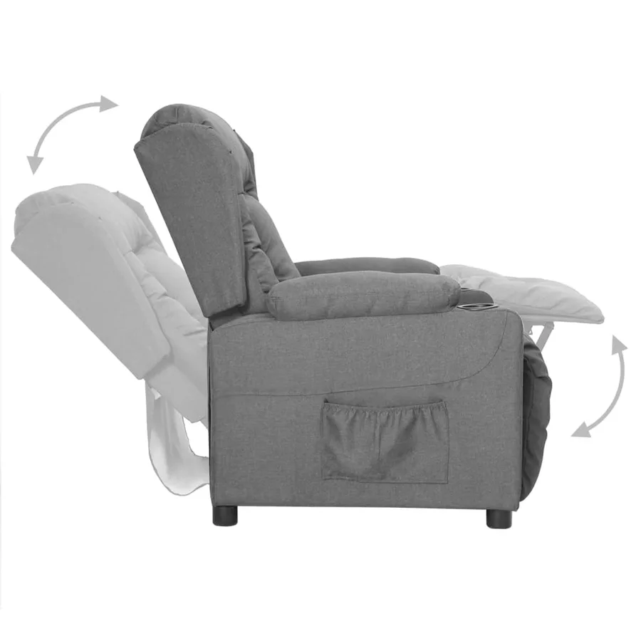 Fauteuil inclinable Gris clair Tissu - 4