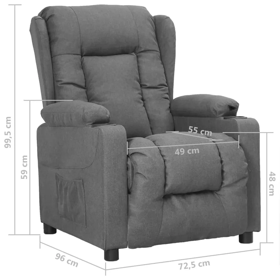 Fauteuil inclinable Gris clair Tissu - 8