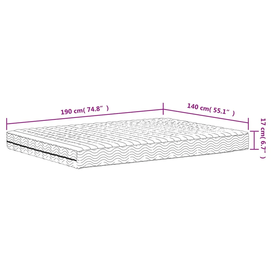 Matelas en mousse blanc 140x190 cm dureté H2 H3 - 9