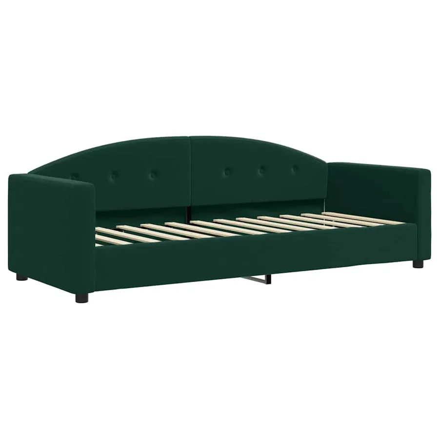 Lit de jour avec matelas vert foncé 80x200 cm velours - 3