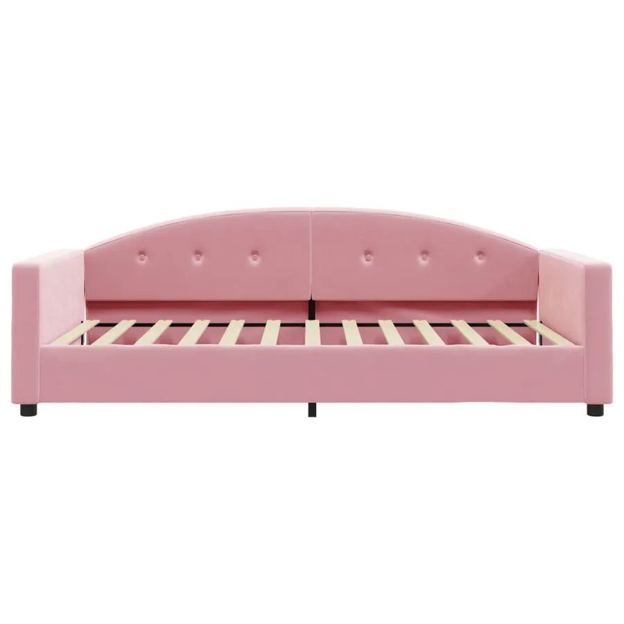 Lit de jour avec matelas rose 100x200 cm velours - 4