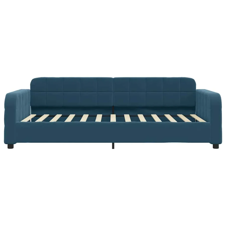 Lit de jour avec matelas bleu 100x200 cm velours - 4