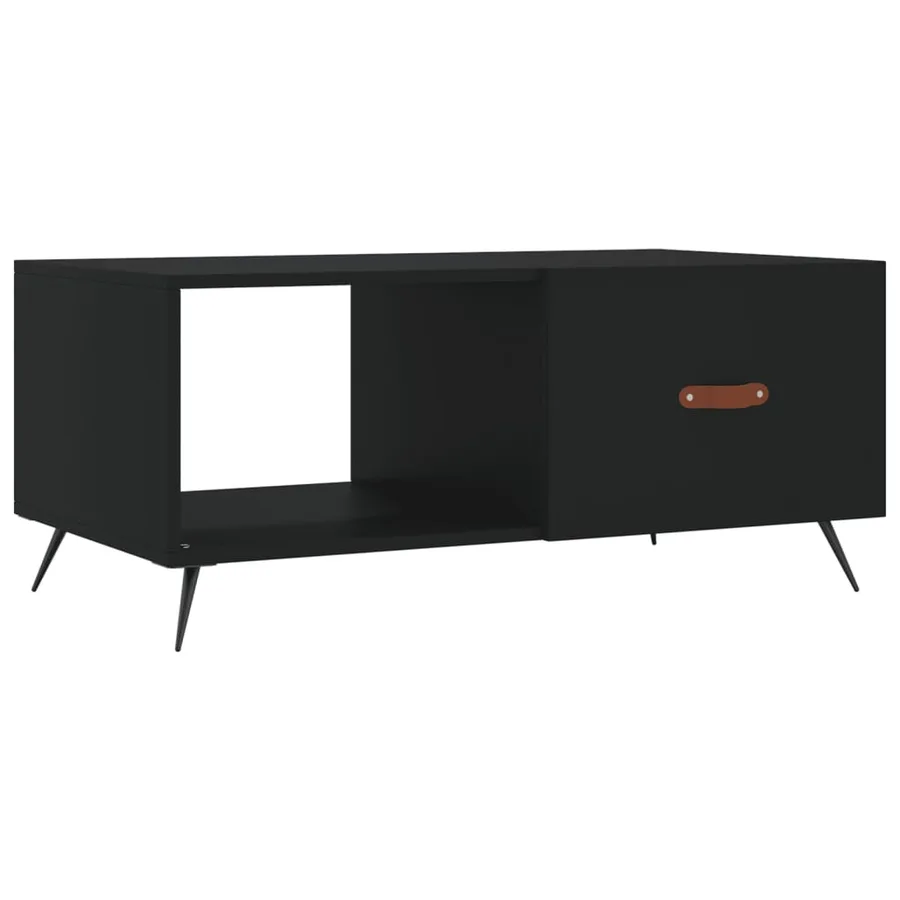 Table basse noir 90x50x40 cm bois d'ingénierie - 2