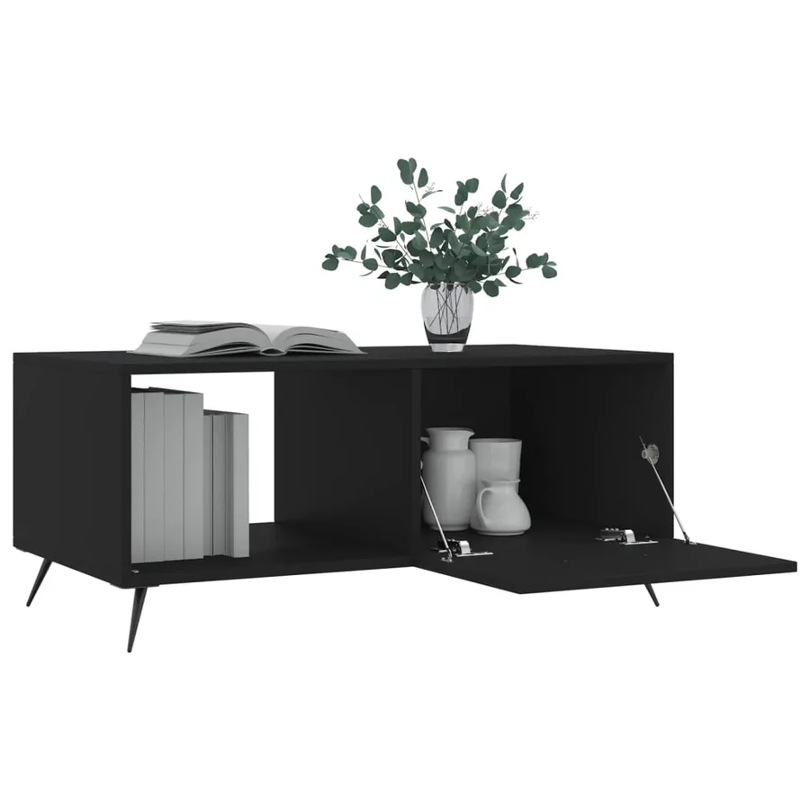Table basse noir 90x50x40 cm bois d'ingénierie - 4