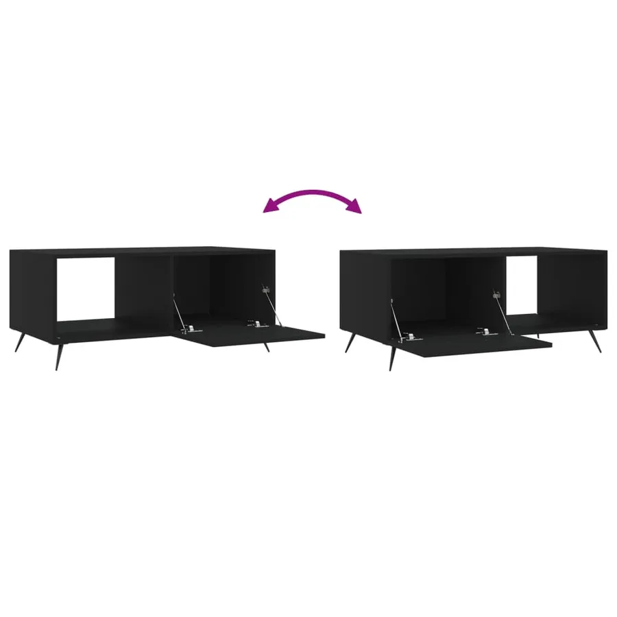 Table basse noir 90x50x40 cm bois d'ingénierie - 9