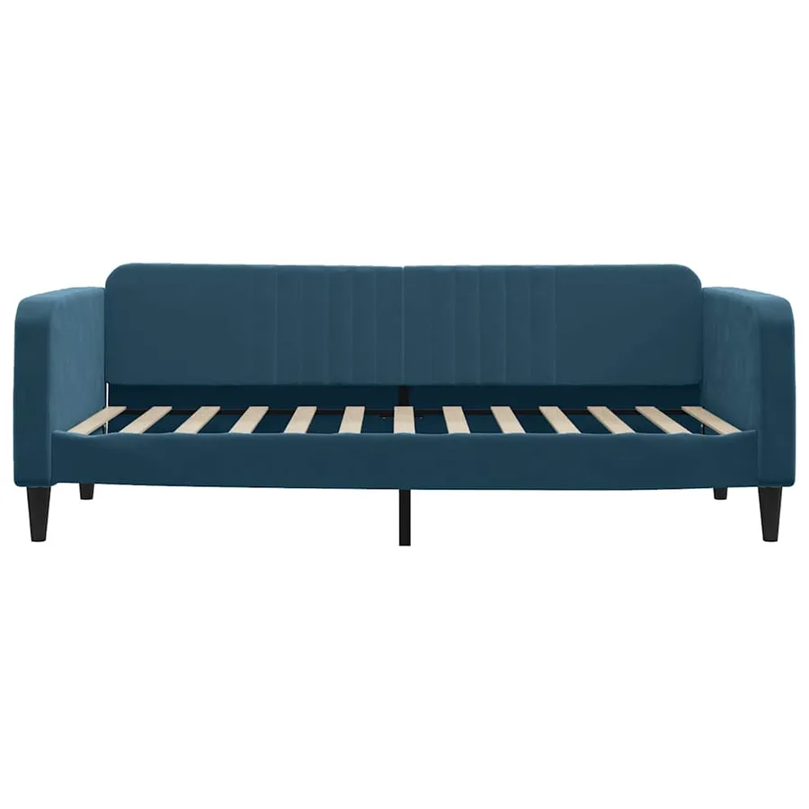 Lit de jour avec matelas bleu 90x200 cm velours - 4