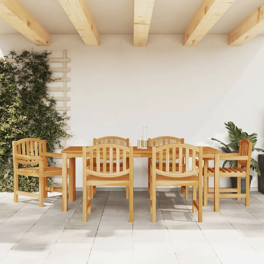 Ensemble à manger de jardin 7 pcs Bois de teck solide