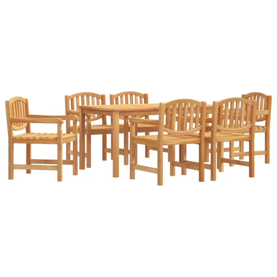Ensemble à manger de jardin 7 pcs Bois de teck solide - 2