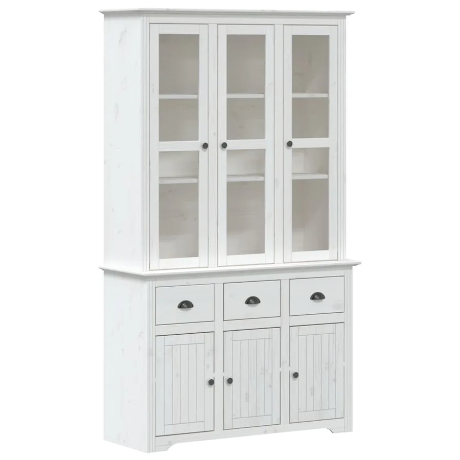 Buffet BODO blanc 115,5x43x200,5 cm bois massif de pin - 2
