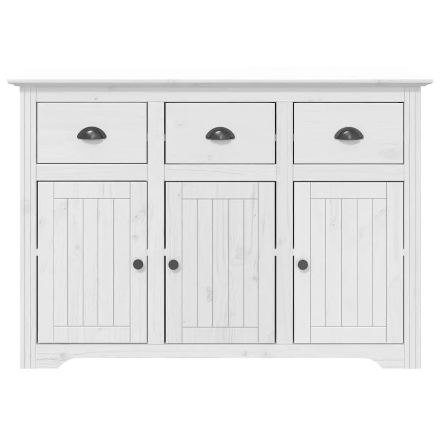 Buffet BODO blanc 115,5x43x200,5 cm bois massif de pin - 8