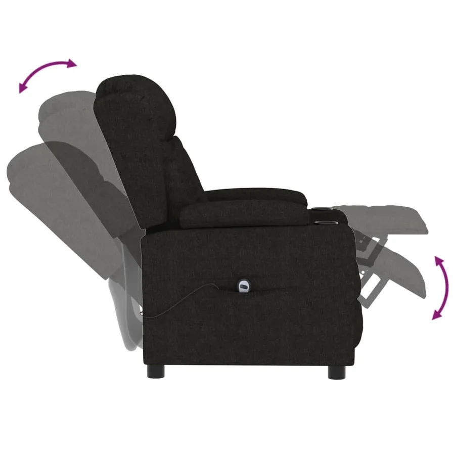 Fauteuil inclinable électrique Noir Tissu - 7