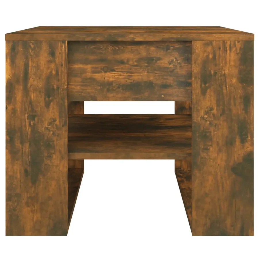 Table basse chêne fumé 55,5x55x45 cm bois d'ingénierie - 3