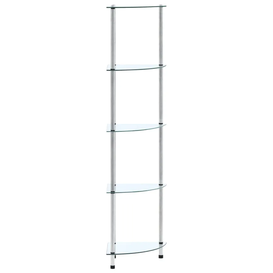 Étagère 5 niveaux Transparent 30x30x130 cm Verre trempé