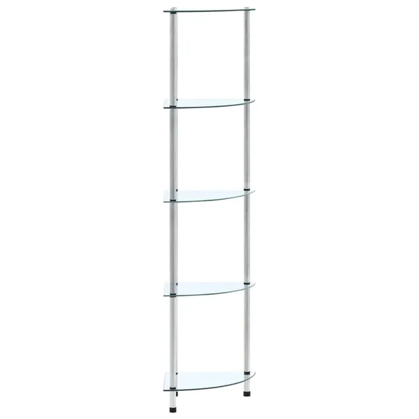 Étagère 5 niveaux Transparent 30x30x130 cm Verre trempé