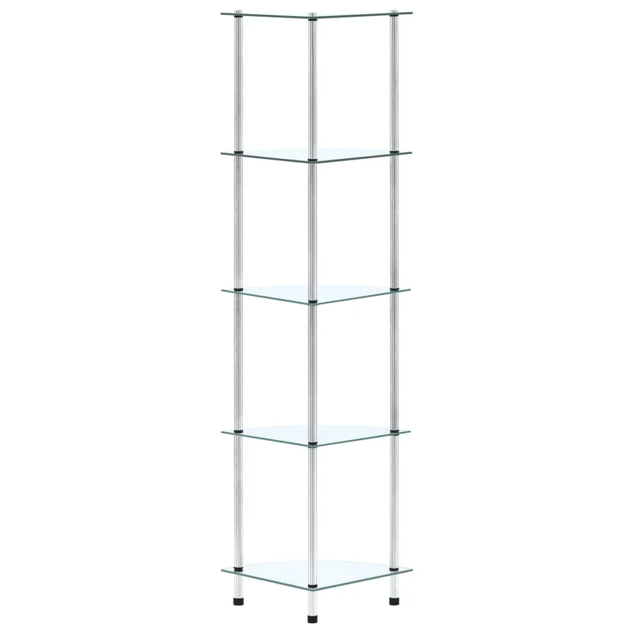 Étagère 5 niveaux Transparent 30x30x130 cm Verre trempé - 2