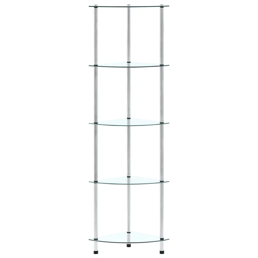 Étagère 5 niveaux Transparent 30x30x130 cm Verre trempé - 3