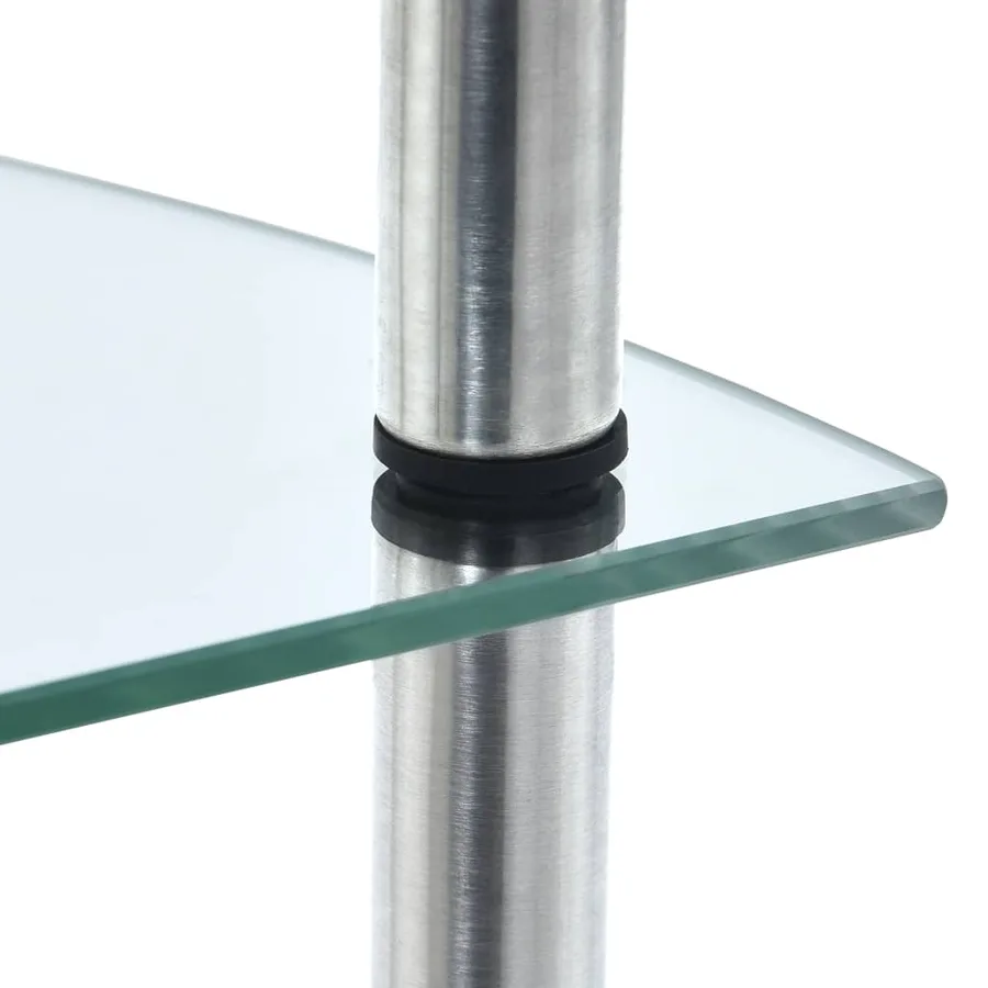 Étagère 5 niveaux Transparent 30x30x130 cm Verre trempé - 4