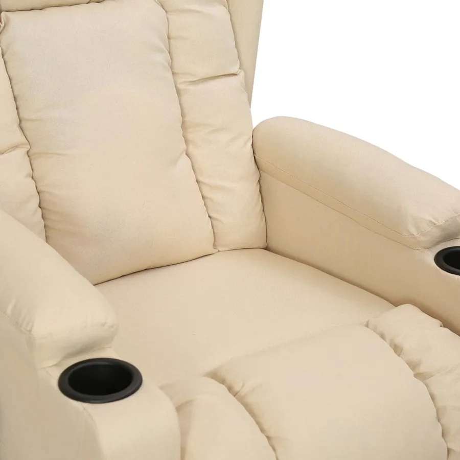 Fauteuil inclinable Crème Tissu - 6