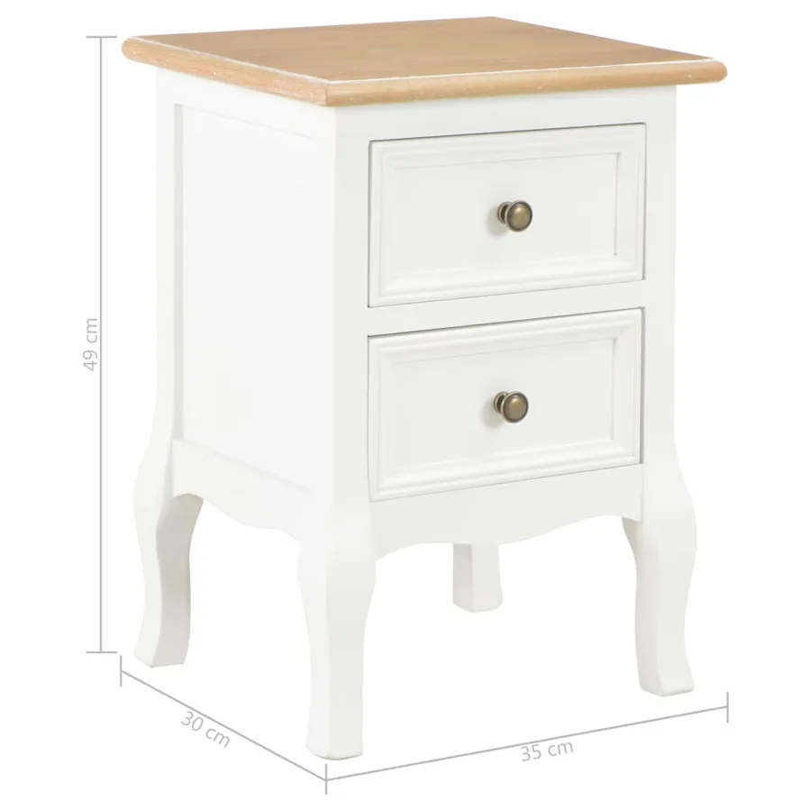 Tables de chevet 2 pcs blanc 35x30x49 cm MDF - 10