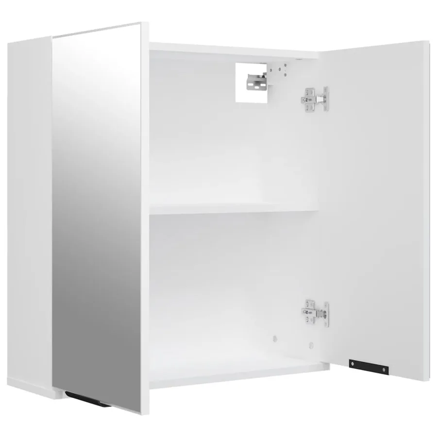Armoire à miroir de salle de bain Blanc 64x20x67 cm - 9