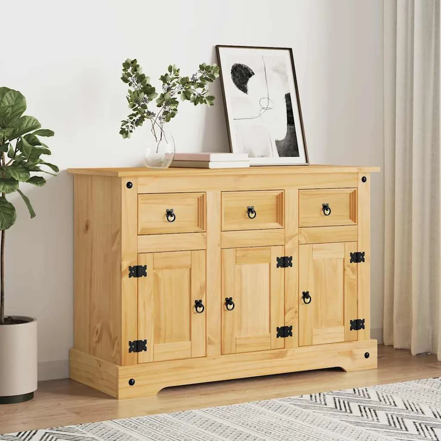 Buffet « Corona » marron 112 x 44 x 78 cm Bois massif Pin mexicain