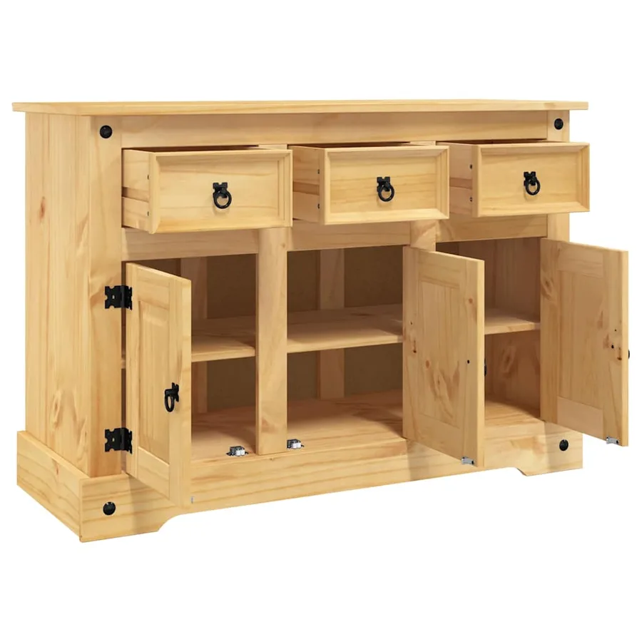Buffet « Corona » marron 112 x 44 x 78 cm Bois massif Pin mexicain - 4