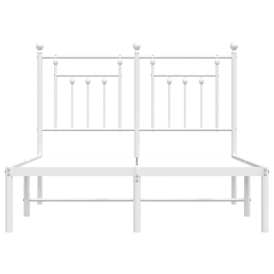 Cadre de lit métal sans matelas et tête de lit blanc 120x200 cm - 6