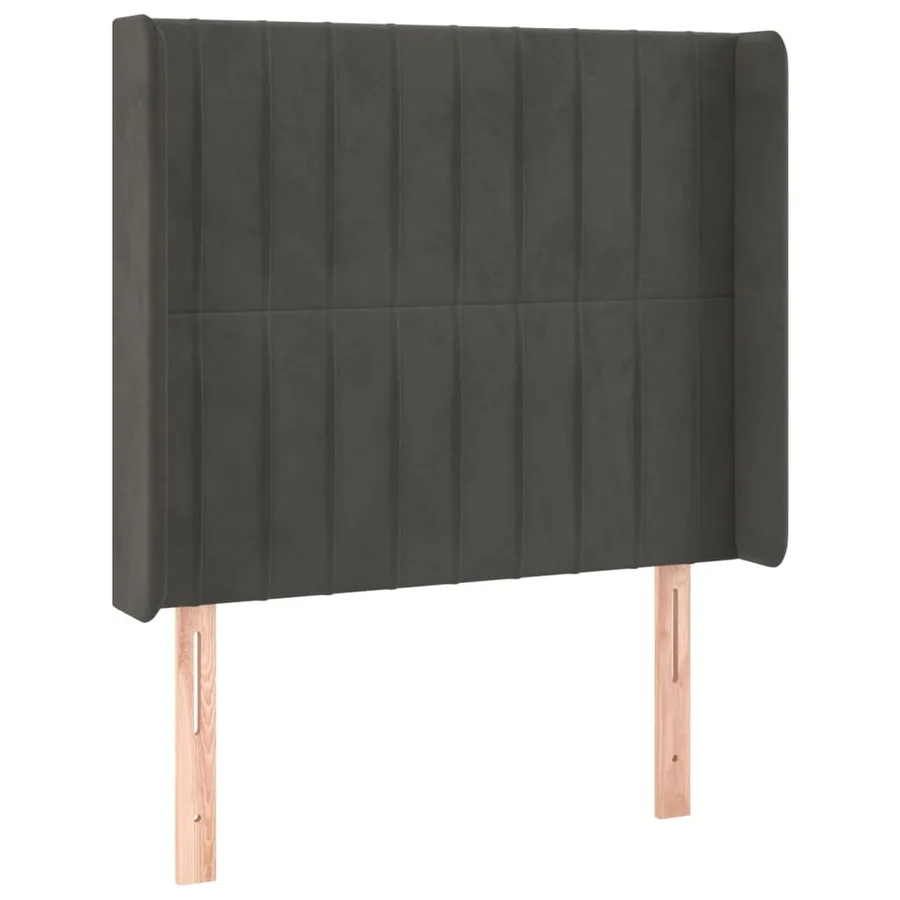 Sommier à lattes de lit matelas LED Gris foncé 80x200cm Velours - 7