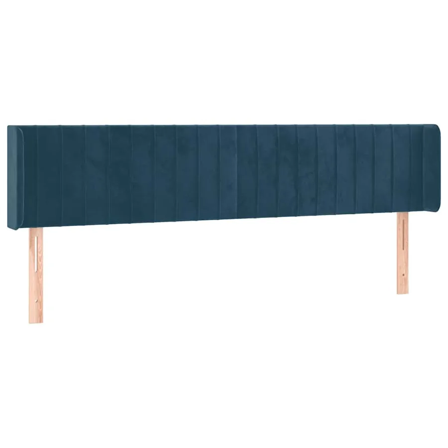 Tête de lit avec oreilles Bleu foncé 163x16x78/88 cm Velours - 2