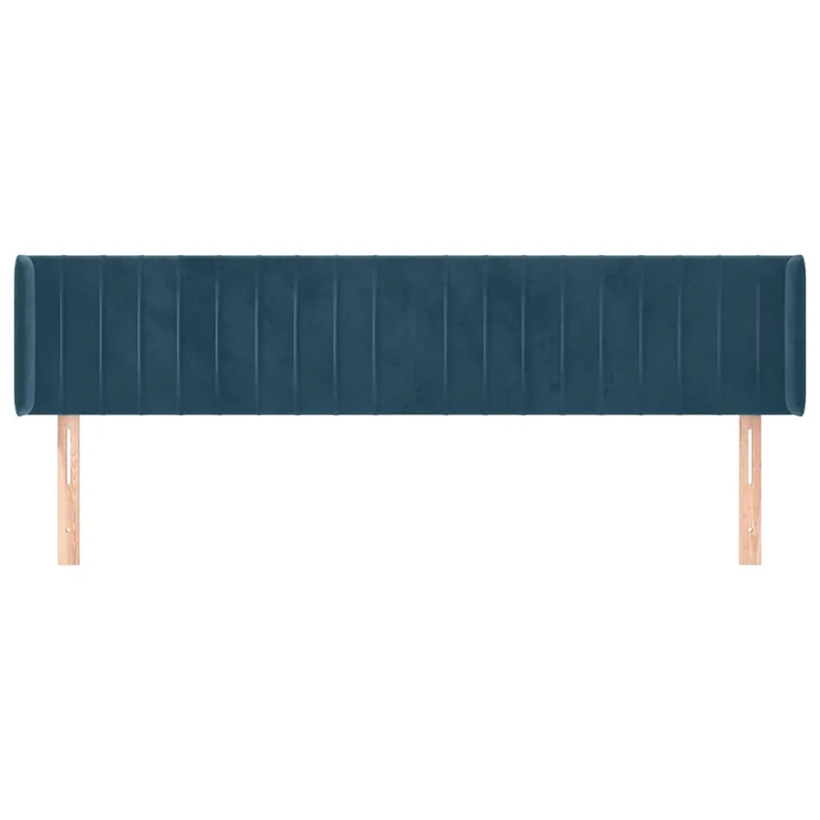 Tête de lit avec oreilles Bleu foncé 163x16x78/88 cm Velours - 3