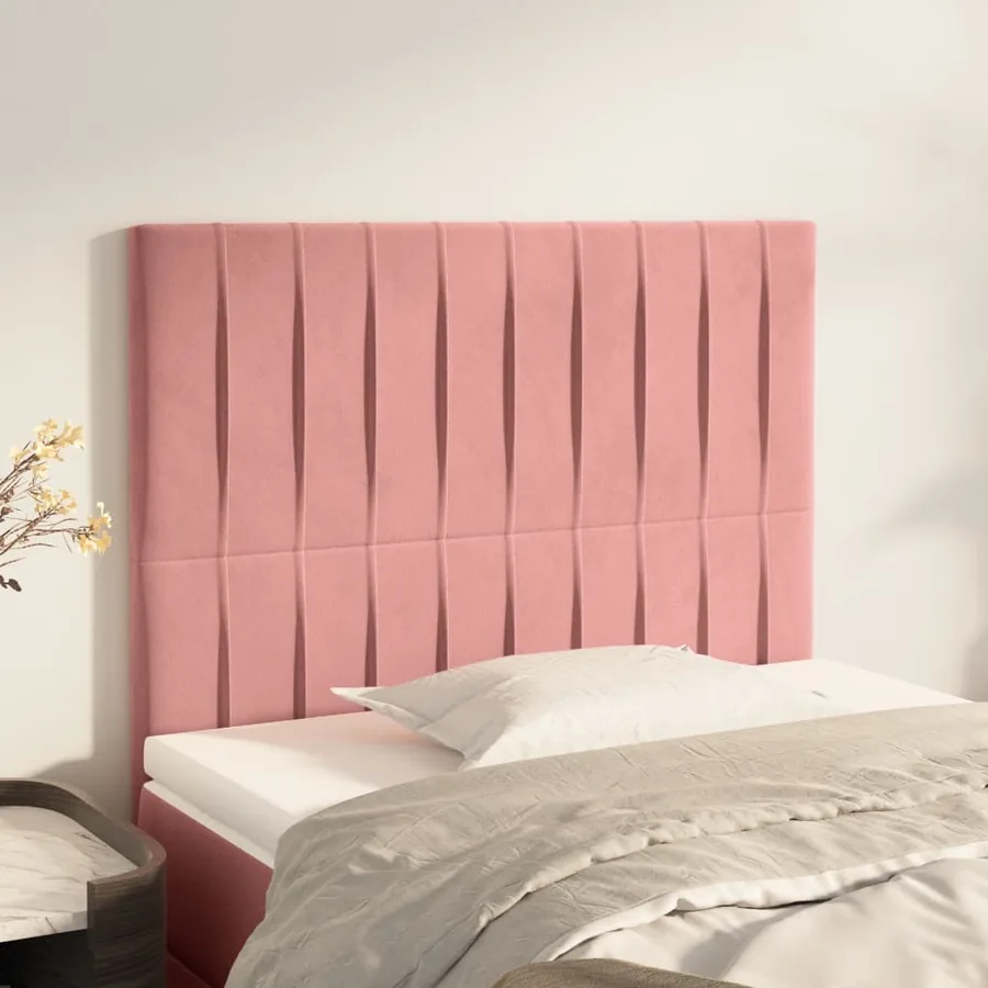 Tête de lit Rose 90x5x118/128 cm Velours