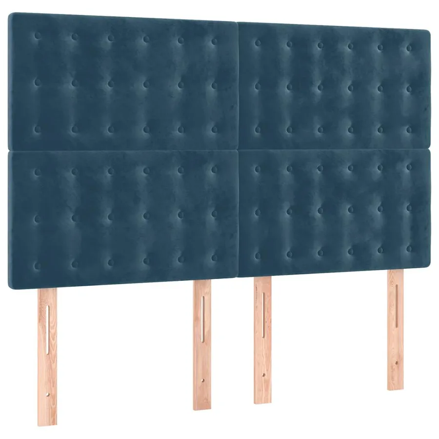 Sommier à lattes de lit et matelas Bleu foncé 140x190cm Velours - 5