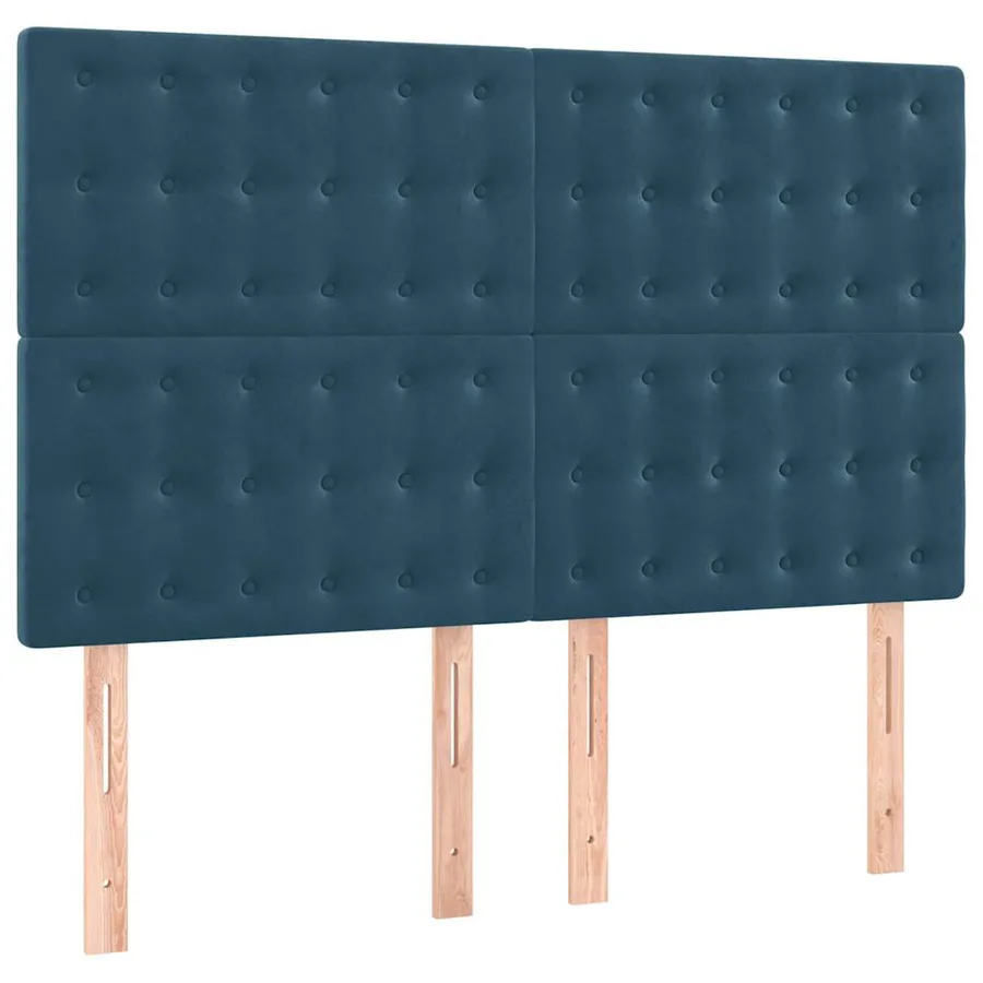 Sommier à lattes de lit et matelas Bleu foncé 140x190cm Velours - 6