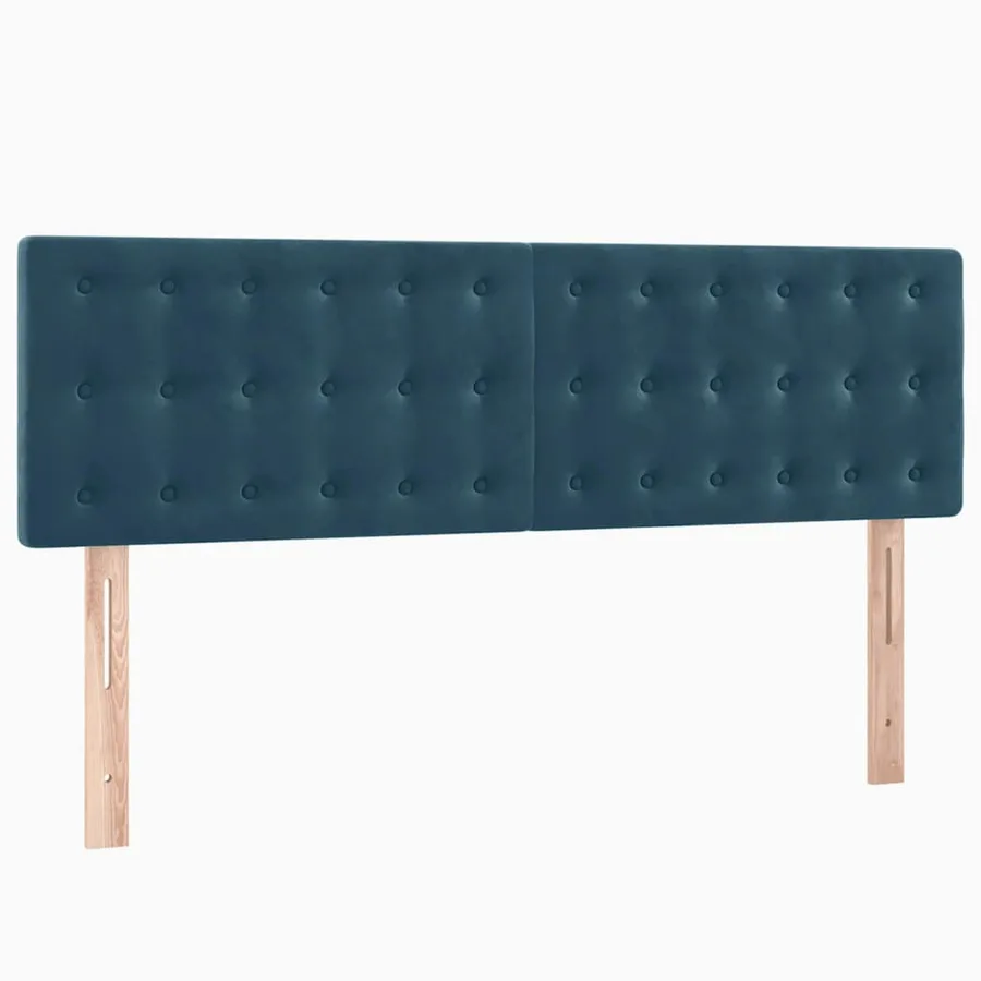 Sommier à lattes de lit et matelas Bleu foncé 140x190cm Velours - 6