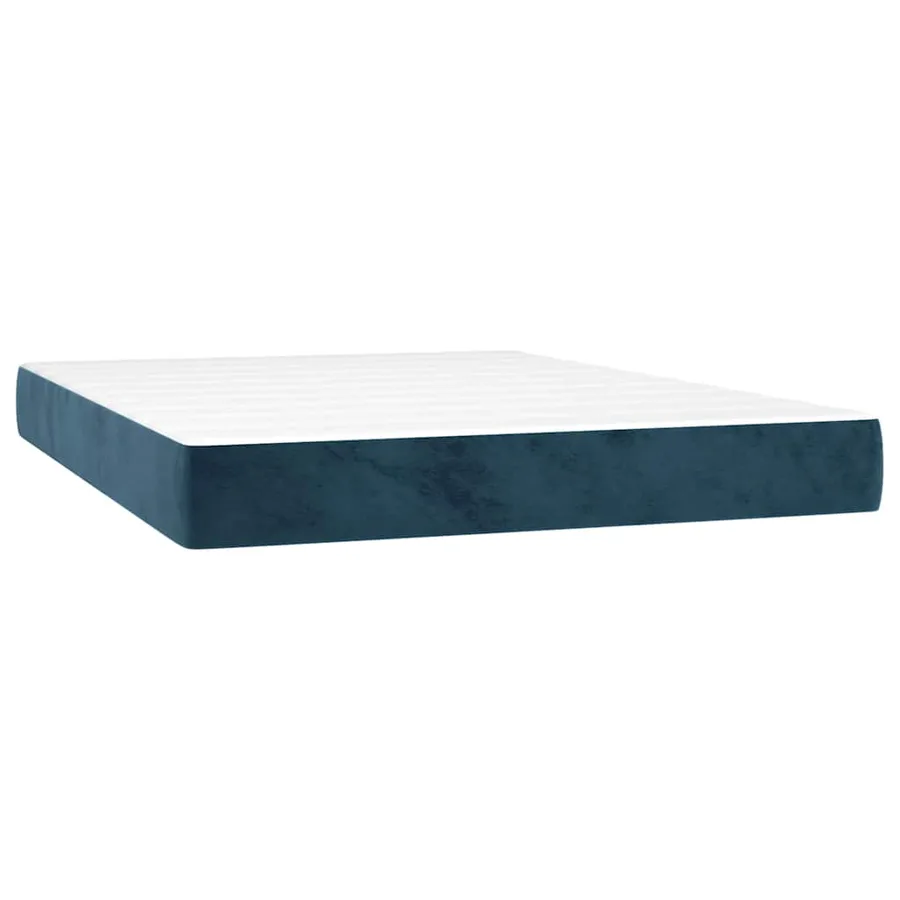 Sommier à lattes de lit matelas et LED Bleu foncé 140x190 cm - 6