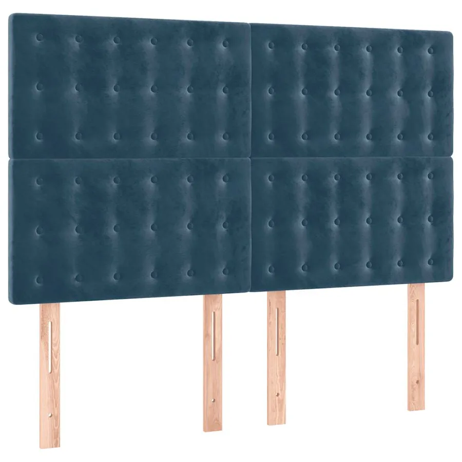 Sommier à lattes de lit matelas et LED Bleu foncé 140x190 cm - 7