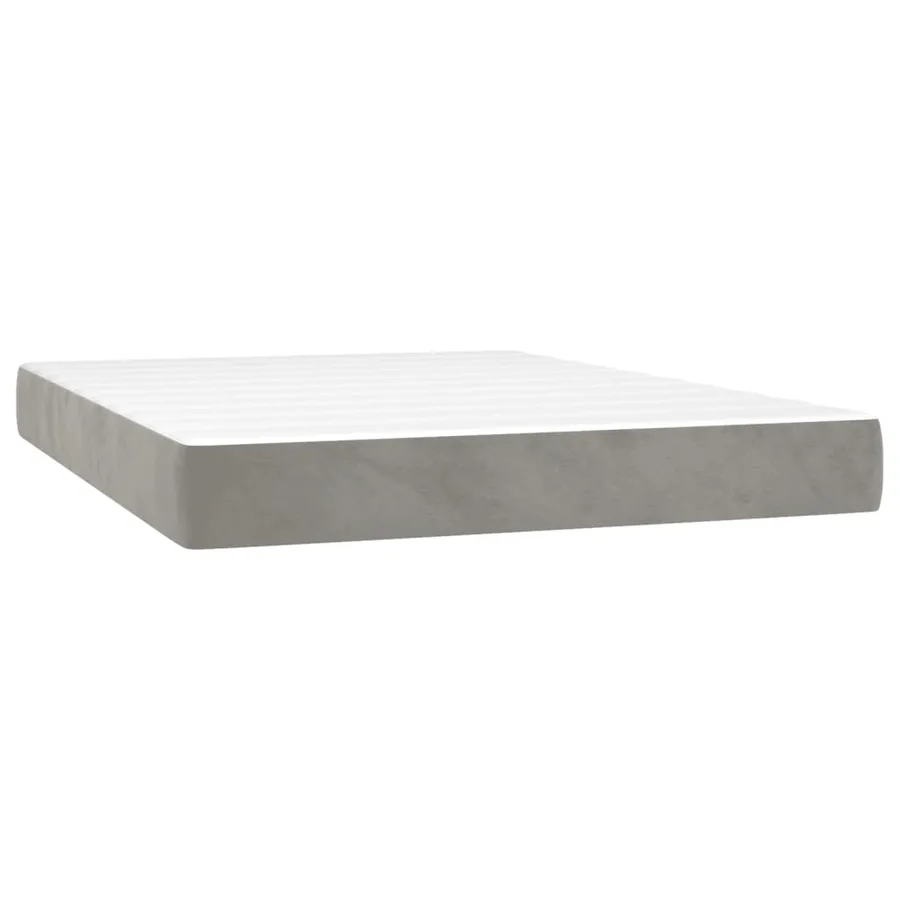 Sommier à lattes de lit et matelas Gris clair 140x190cm Velours - 5