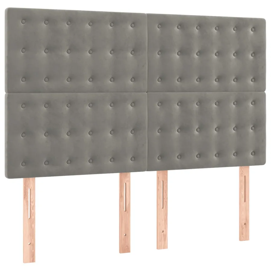 Sommier à lattes de lit et matelas Gris clair 140x190cm Velours - 6