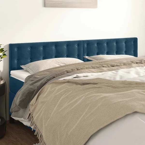 Têtes de lit Bleu foncé 160 x 5 x 78/88 cm Velours