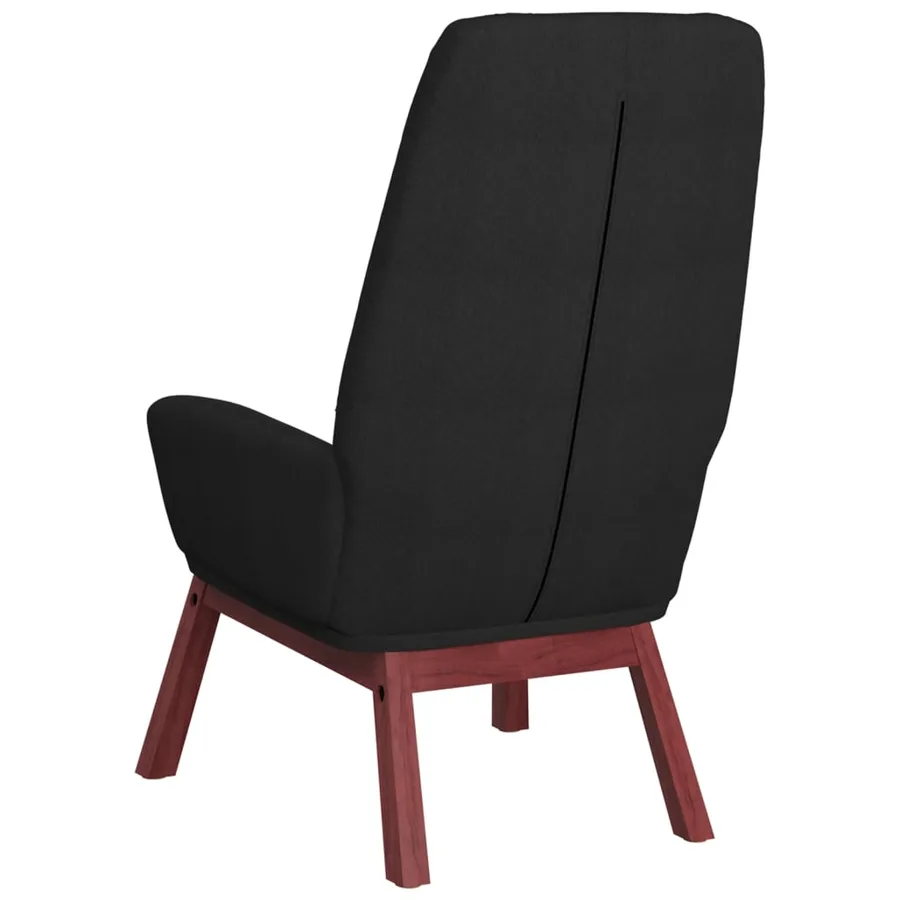 Chaise de relaxation avec repose-pied Noir Tissu - 6