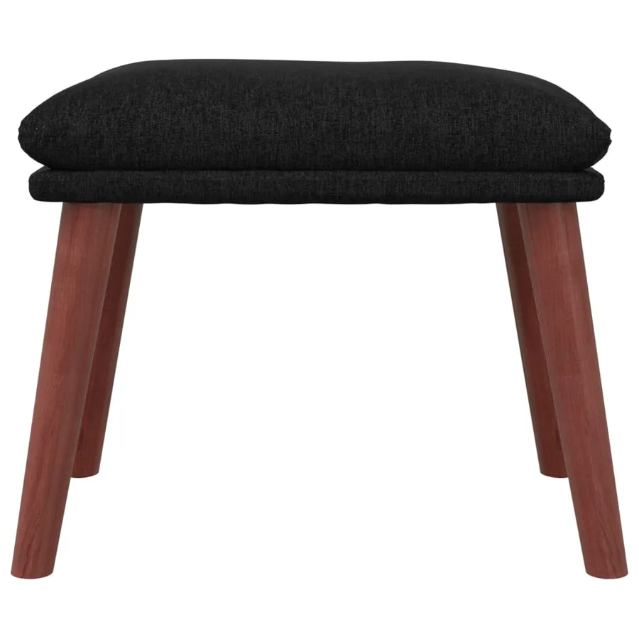 Chaise de relaxation avec repose-pied Noir Tissu - 7