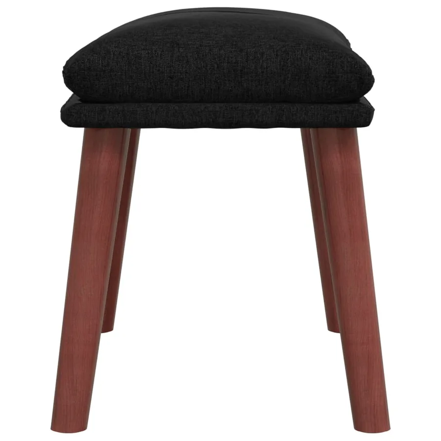 Chaise de relaxation avec repose-pied Noir Tissu - 8