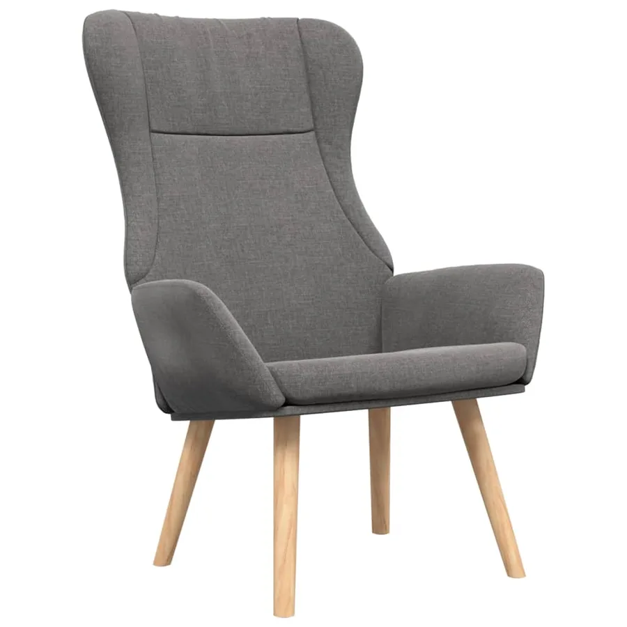 Chaise de relaxation avec repose-pied Gris clair Tissu - 4